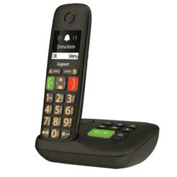 Gigaset E290A cordless dect senior con segreteria telefonica black