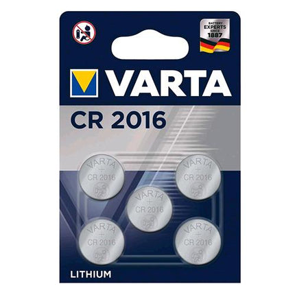 VARTA CR 2016 BATTERIA A BOTTONE LITIO 3V BLISTER 5 PEZZI