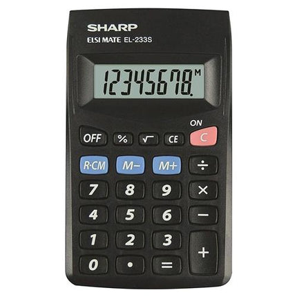 SHARP EL233SBBK CALCOLATRICE TASCABILE 8 CIFRE NERA