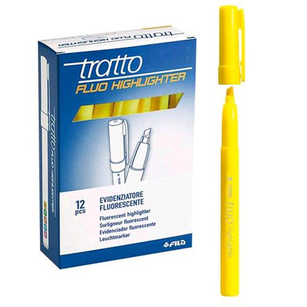 FILA EVIDENZIATORE TRATTO FLUO GIALLO 12 Pz