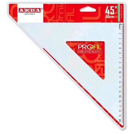 ARDA SQUADRA IN ALLUMINIO 45∞ 30 CM