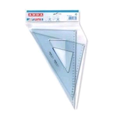ARDA UNI COPPIA SQUADRE IN PLASTICA MILLIMETRATURA INCISA 45 ∞E 60∞ 12CM