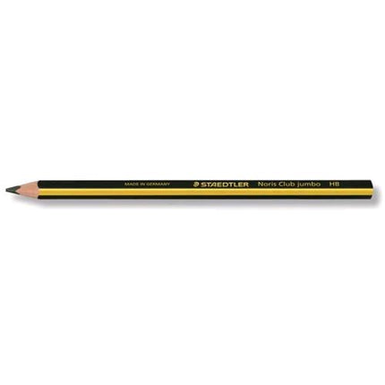 STAEDTLER NORIS CLUB JUMBO MATITA DI GRAFITE HB FUSTO TRIANGOLARE GIALLO+NERO CONF 12 Pz.