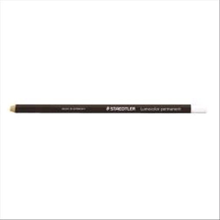 STAEDTLER LUMOCOLOR GLASOCHROM MATITA HB VETROGRAFICA RESISTENTE ALL'ACQUA FUSTO BIANCO+NERO CONF 12 Pz.