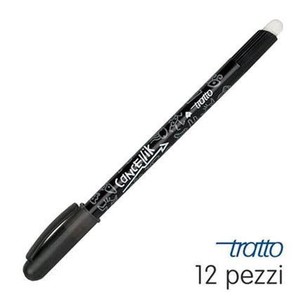TRATTO CANCELLIK PENNA A SFERA CANCELLABILE INCHIOSTRO NERO CONF 12 Pz.