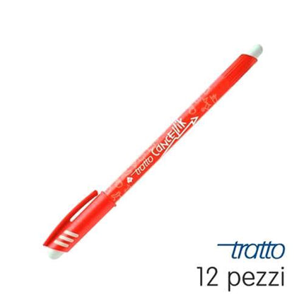 TRATTO CANCELLIK PENNA A SFERA CANCELLABILE INCHIOSTRO ROSSO CONF 12 Pz.