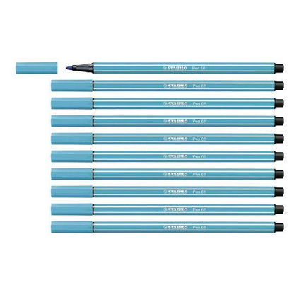 STABILO PEN 68 PENNA PER GRAFICA TRATTO 1 MM COLORE BLU CHIARO CONF. 10 Pz.