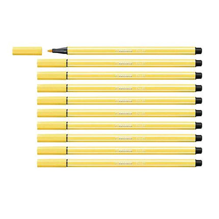 STABILO PEN 68 PENNA PER GRAFICA TRATTO 1 MM COLORE GIALLO CONF. 10 Pz.