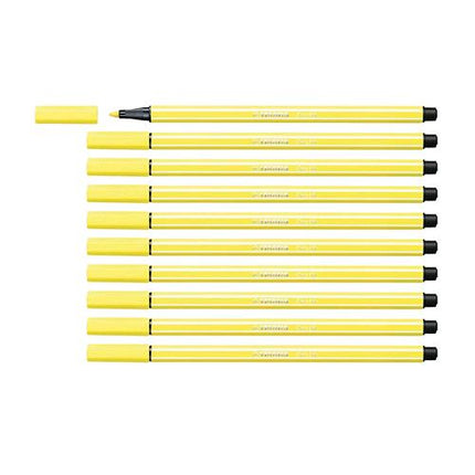 STABILO PEN 68 PENNA PER GRAFICA TRATTO 1 MM COLORE GIALLO LIMONE CONF. 10 Pz.