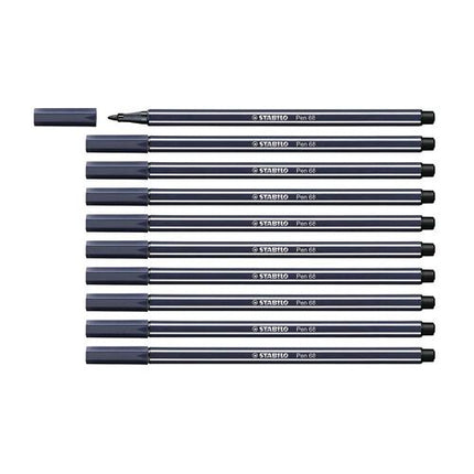 STABILO PEN 68 PENNA PER GRAFICA TRATTO 1 MM COLORE GRIGIO DI PAYNE CONF. 10 Pz.