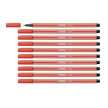 STABILO PEN 68 PENNA PER GRAFICA TRATTO 1 MM COLORE ROSSO CHIARO CONF. 10 Pz.