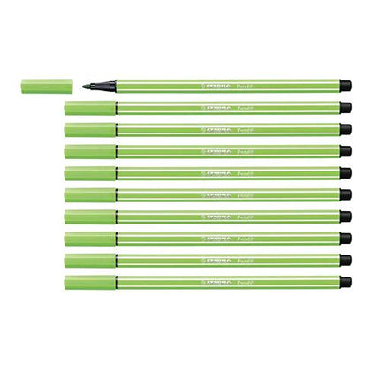 STABILO PEN 68 PENNA PER GRAFICA TRATTO 1 MM COLORE VERDE FOGLIA CONF. 10 Pz.