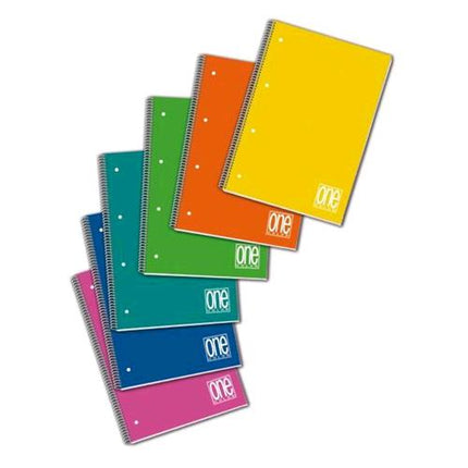 BLASETTI ONE COLOR QUADERNO A4 80 GR QUADRETTI 5M CON FORI COPERTINA IN PPL 80 FOGLI CONF 6 Pz.