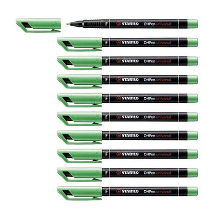 STABILO OHPEN FINE PENNA RICARICABILE PUNTA IN FIBRA 0.7 mm COLORE VERDE CONF. 10 Pz.