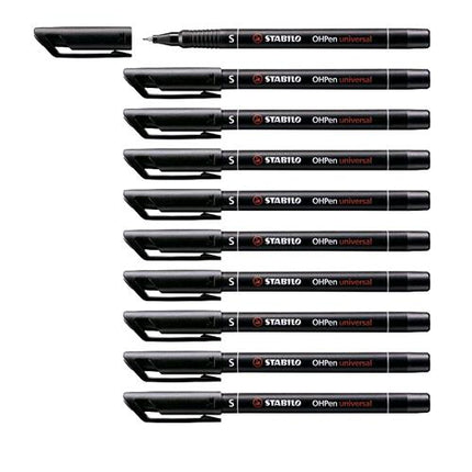 STABILO OHPEN SUPERFINE PENNA RICARICABILE PUNTA IN FIBRA 0.4 mm COLORE NERO CONF. 10 Pz.