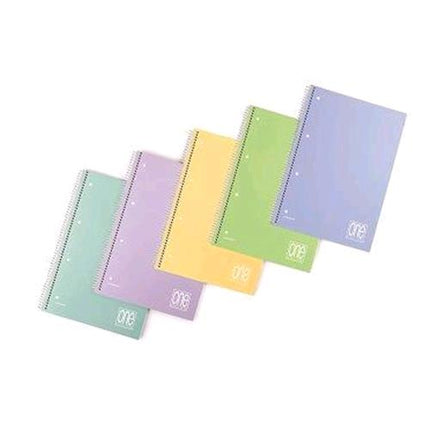 BLASETTI ONE COLOR PASTEL QUADERNO A5 80 GR RIGHE 1R CON FORI COPERTINA IN PPL 80 FOGLI CONF 6 Pz.