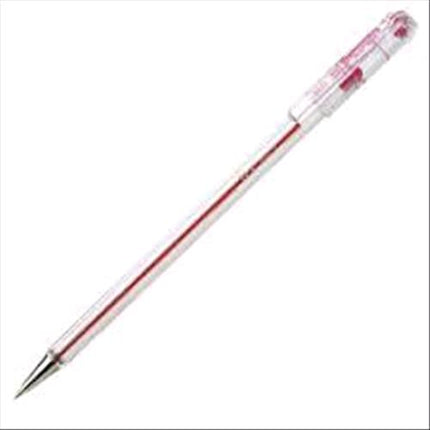 PENTEL SUPERB PENNA A SFERA INCHIOSTRO ROSSO PUNTA FINE FUSTO TRASPARENTE CONF 12 Pz.