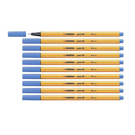 STABILO FINELINER POINT 88 PENNA PUNTA IN FIBRA 0.4 mm COLORE BLU OLTREMARE CONF. 10 Pz.