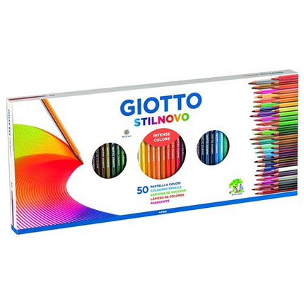 GIOTTO STILNOVO PASTELLO 3.3 mm CON TEMPERAMATITE COLORI ASSORTITI CONF 50 Pz.