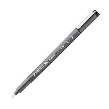 STAEDTLER PIGMENT LINER PENNA PUNTA IN FIBRA 0.6 mm COLORE NERO CONF. 10 Pz.