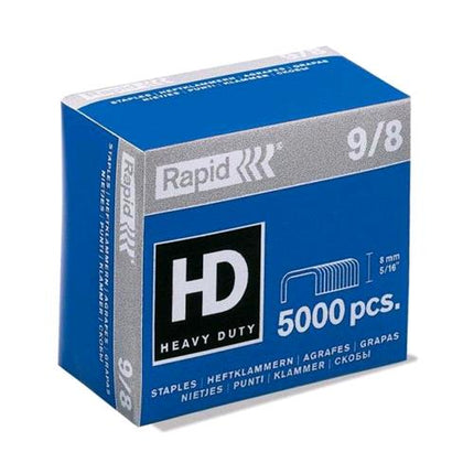 RAPID PUNTI METALLICI ZINCATI 9/8 MM PER ALTI SPESSORI CONFEZIONE 5.000 PUNTI