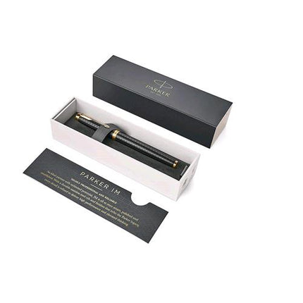 PARKER IM PENNA ROLLER INCHIOSTRO NERO PUNTA FINE IN SCATOLA REGALO COLORE NERO/GOLD