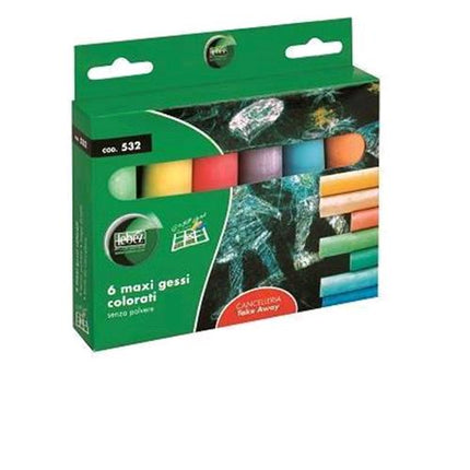 LEBEZ MAXI GESSI DA 20 MM COLORI ASSORTITI CONF 6 Pz.