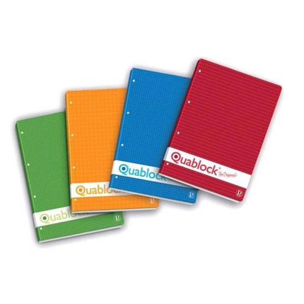 PIGNA QUABLOCK BLOCCO COLLATO A5 80 GR QUADRETTI 4 M COLORE VERDE 50 FOGLI CONF 5 Pz.