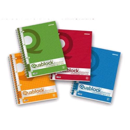 PIGNA QUABLOCK EVOLUTION BLOCCO A4 80 GR QUADRETTI 4 M COLORE VERDE 50 FOGLI CONF 5 Pz.