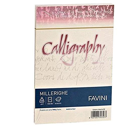 CARTOTECNICA FAVINI MILLERIGHE 25 BUSTE 12X18 100 GR COLORE AVORIO