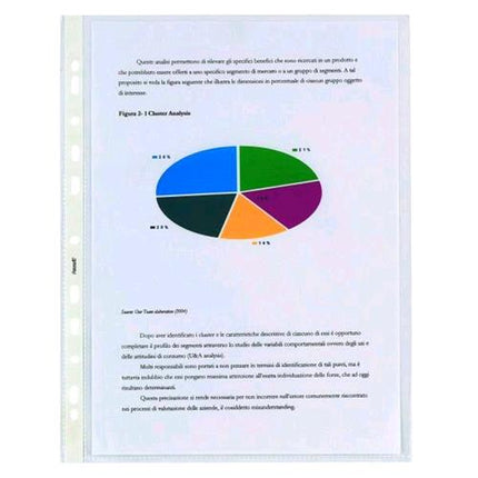 FAVORIT SUPERIOR BUSTE CON FORATURA UNIVERSALE IN PP CM 24X30.5 BUCCIA D'ARANCIA TRASPARENTE CONF 50 Pz.
