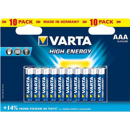 VARTA HIGH ENERGY BATTERIA MINISTILO AAA LR03 1.5 V CONF 10 Pz.
