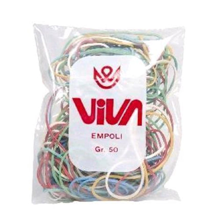 VIVA ELASTICI CAUCCIU' BUSTE 50 GR MISURE E COLORI ASSORTITI CONF 20 Pz.