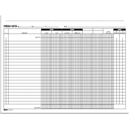 EDIPRO BLOCCO PRIMA NOTA CASSA AUTOCOPIANTE 2 FOGLI 220X300MM 100 FOGLI CONF 10 Pz.