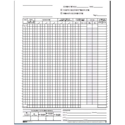 EDIPRO REGISTRO PRIMA NOTA IVA CORRISPETTIVI AUTOCOPIANTE 2 FOGLI 297X230MM 26 FOGLI CONF 10 Pz.