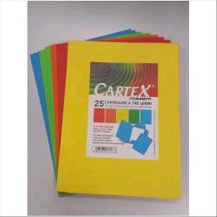 BLASETTI CARTEX CARTELLINE A 3 LEMBI CON STAMPA IN CARTONCINO 180 GR 245X328MM A4 COL. ROSSO CONF 25 Pz.