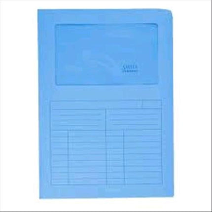 BLASETTI SINTEX CARTELLINA A L CON FINESTRA IN CARTA 297X210MM A4 COL. AZZURRO CONF 50 Pz.