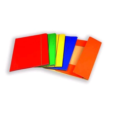 BREFIOCART LUCIDE CARTELLE 3 LEMBI C/ELASTICO IN CARTONCINO 250X350MM COL. ROSSO CONF 10 PZ.