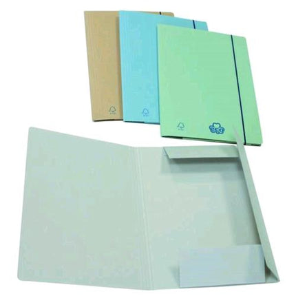 BREFIOCART ECO NEW CARTELLE C/ ELASTICO 3 LEMBI IN CARTONCINO ECOLOGICO 250X350MM A4 COL. CAMOSCIO CONF 20 Pz.