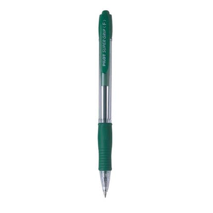 PILOT SUPER GRIP PENNA A SFERA A SCATTO VERDE PUNTA CONICA 0.70mm CONF 12 Pz.
