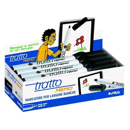 TRATTO MEMO MARCATORE PER LAVGNA NERO PUNTA TONDA 1/2.50 mm CONF 12 Pz.