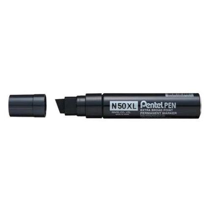 PENTEL N50 XL MARCATORE PERMANENTE NERO PUNTA A SCALPELLO 0.9/17 mm CONF 6 Pz.