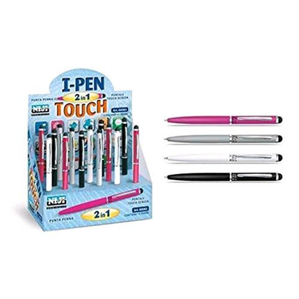 NIJI ESPOSITORE MINI PENNE 2 IN 1 INCHIOSTRO NERO 4 COLORI IN METALLO LACCATO CONF 15 Pz.