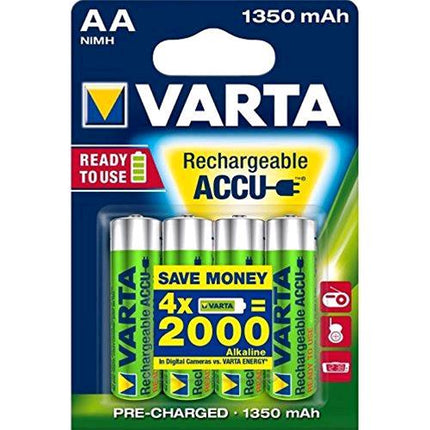 VARTA BATTERIA STILO AA 1.350 mAh RICARICABILE BLISTER 4 Pz.