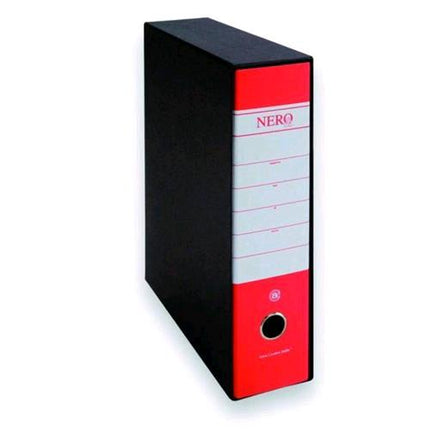 BREFIOCART NERO& REGISTRATORE FORMATO COMMERCIALE 285X350X80 mm COL. ROSSO CONF 12 Pz.