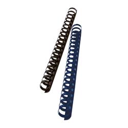 Gbc dorsi in plastica A spirale 21 anelli da 19 mm rilegatura 1/165 fogli col. blu conf 100 pz.