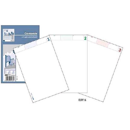 EDIPRO COMANDE BLOCCO AUTOCOPIANTE 3 FOGLI 99X170 mm 75 FOGLI CONF 20 Pz.