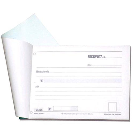 DATA UFFICIO RICEVUTE GENERICHE AUTOCOPIANTE 2 FOGLI 100X170 mm 100 FOGLI CONF 5 PZ.