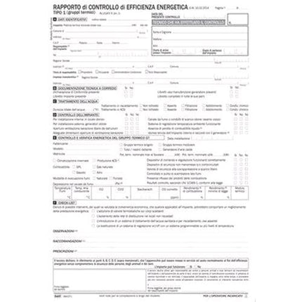 DATA UFFICIO MODULO RAPPORTO DI CONTROLLO 1A AUTOCOPIANTE 3 FOGLI CONF 20 Pz.