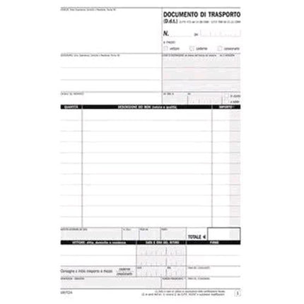 DATA UFFICIO BLOCCO DDT AUTOCOPIANTE 2 FOGLI 215X297 mm A4 50 FOGLI CONF 5 Pz.